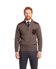 Men's Knitted Sweater with Stand-Up Collar