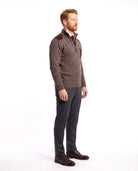 Men's Knitted Sweater with Stand-Up Collar