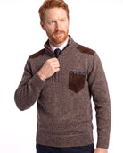 Men's Knitted Sweater with Stand-Up Collar