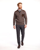 Men's Knitted Sweater with Stand-Up Collar