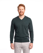 Men's Fine-Knit Sweater with V-Neck