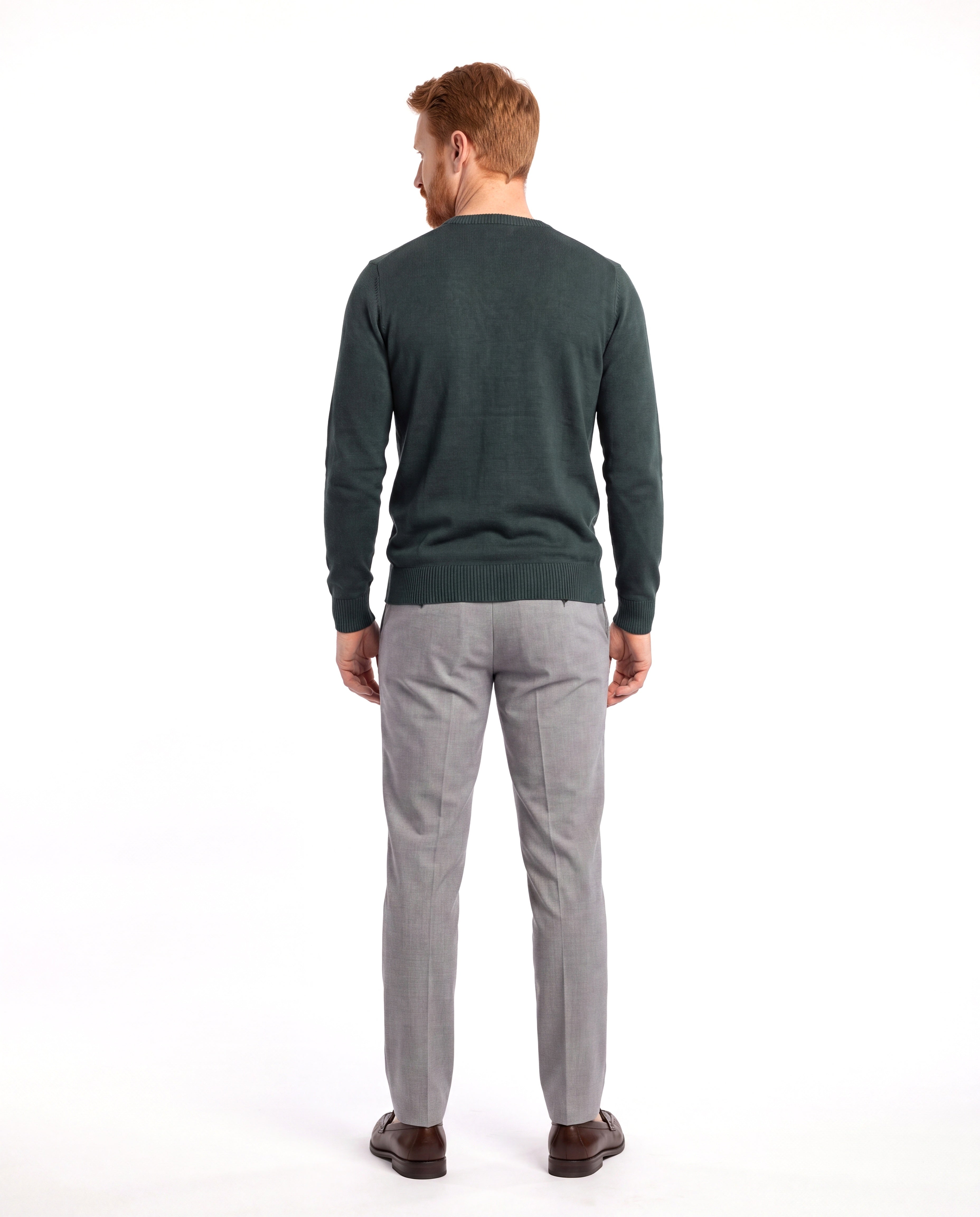 Men's Fine-Knit Sweater with V-Neck