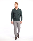 Men's Fine-Knit Sweater with V-Neck