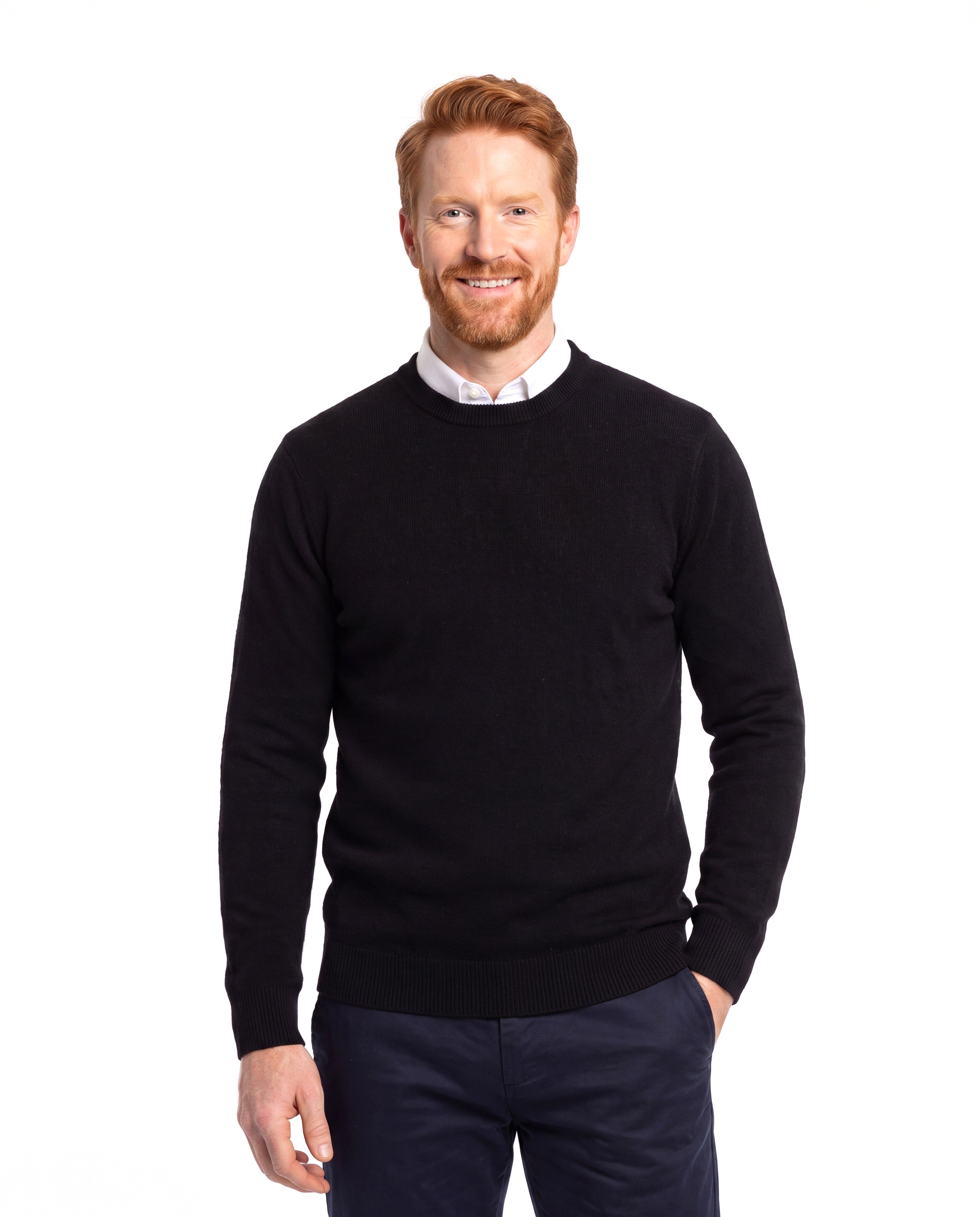 Men's Merino Wool Sweater with Refined Finish