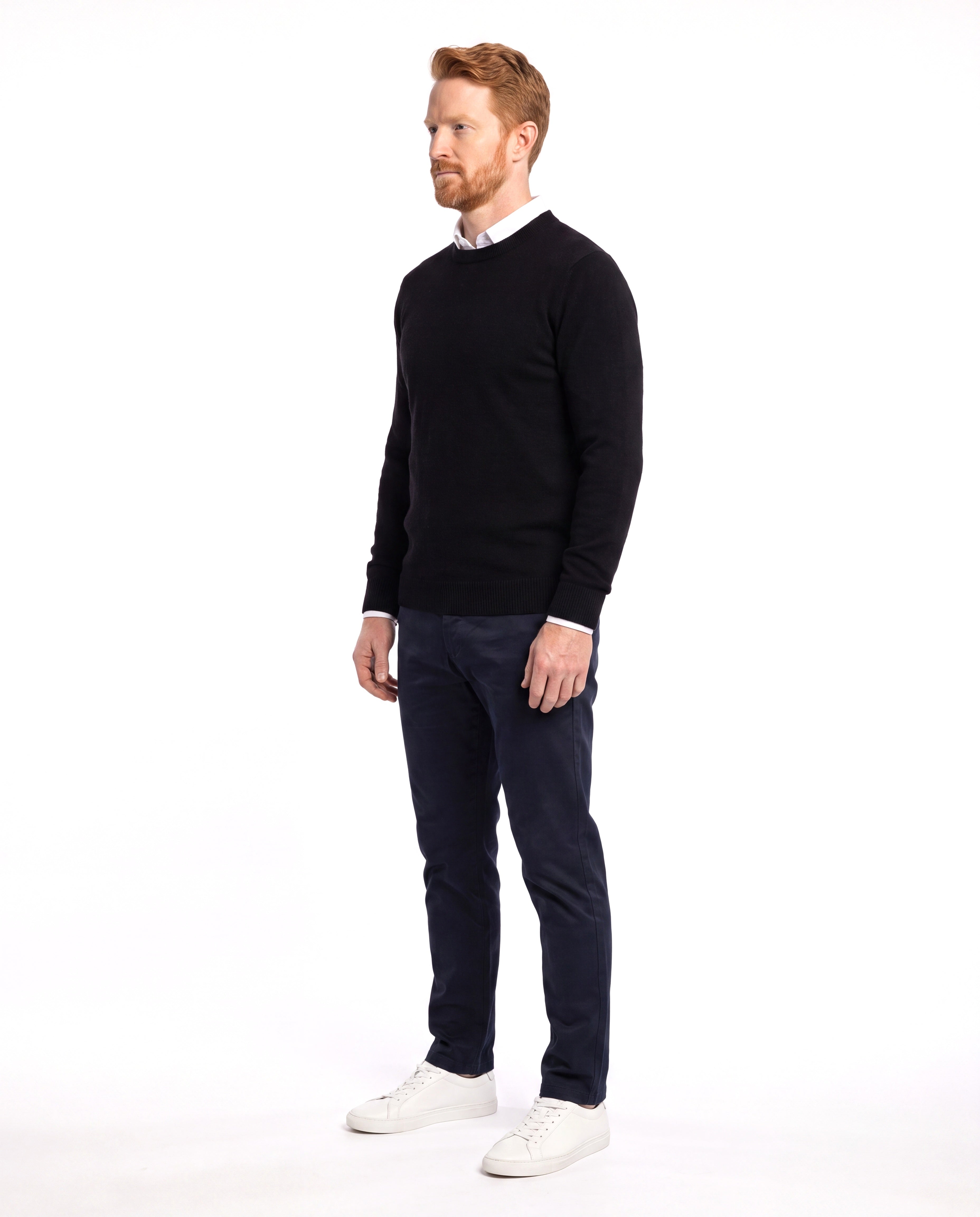 Men's Merino Wool Sweater with Refined Finish