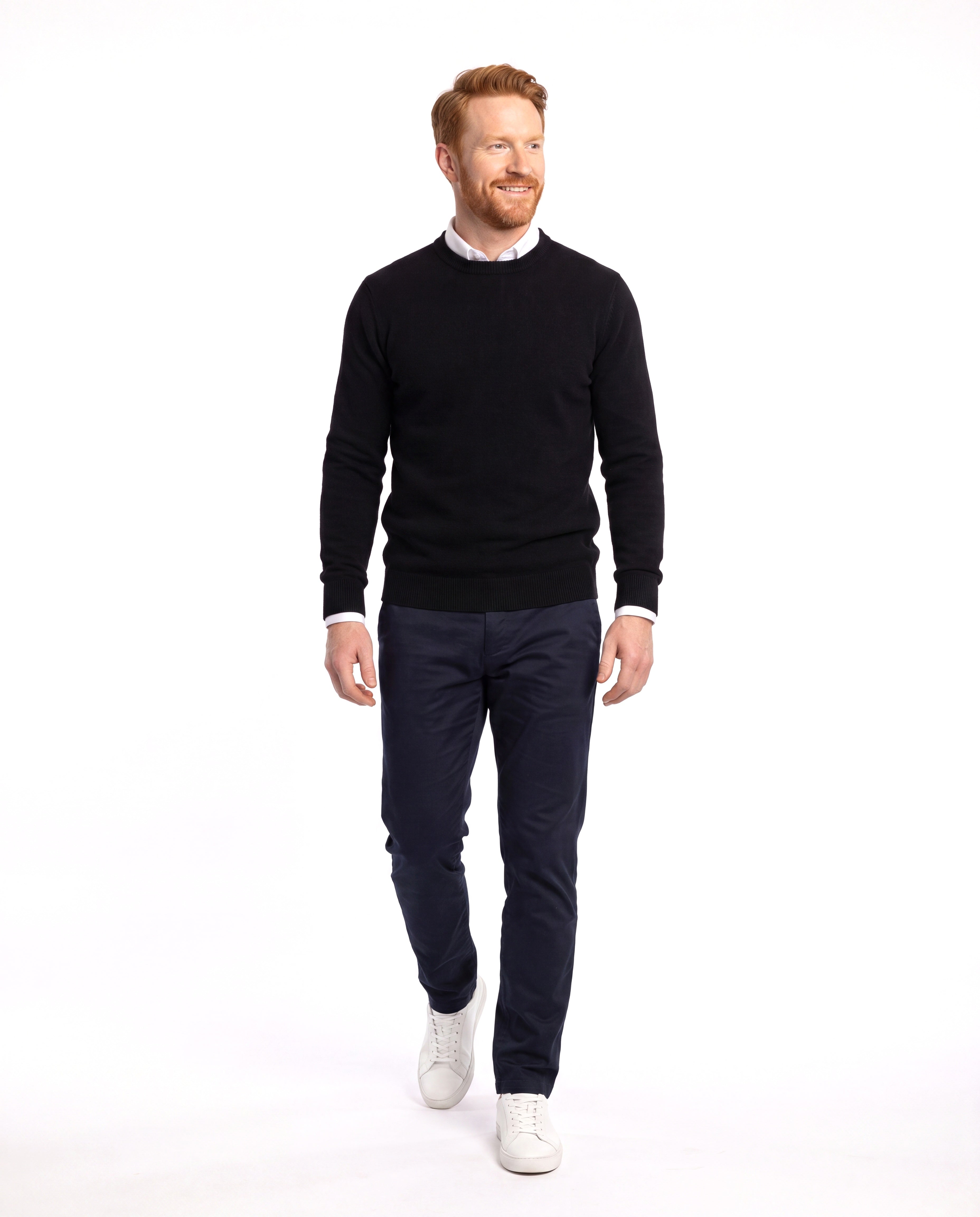 Men's Merino Wool Sweater with Refined Finish