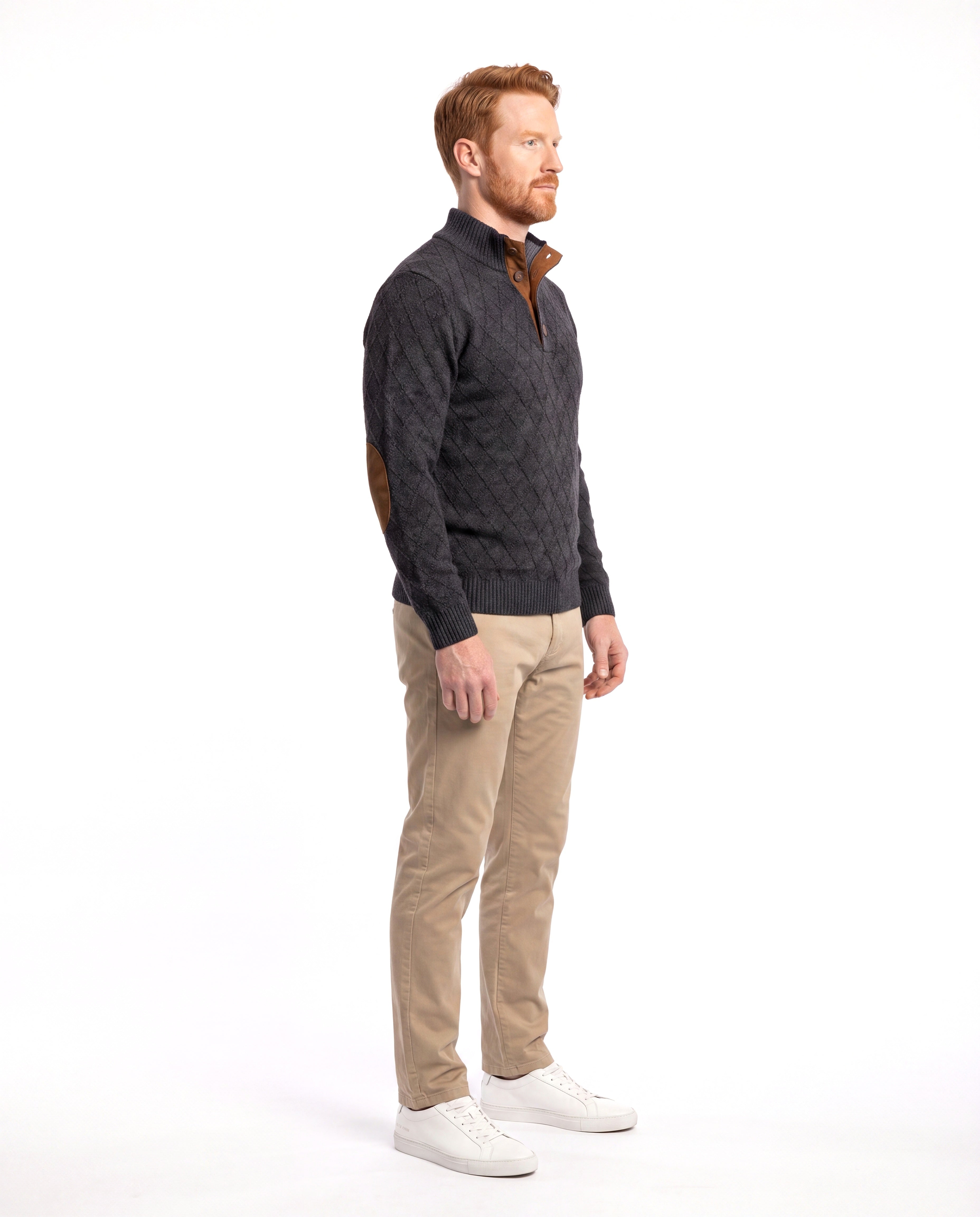 Men's Knit Sweater with Warm Fleece Lining