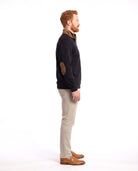 Men's Sweater with Stand-Up Collar and Half Zip