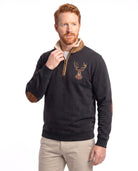 Men's Sweater with Stand-Up Collar and Half Zip