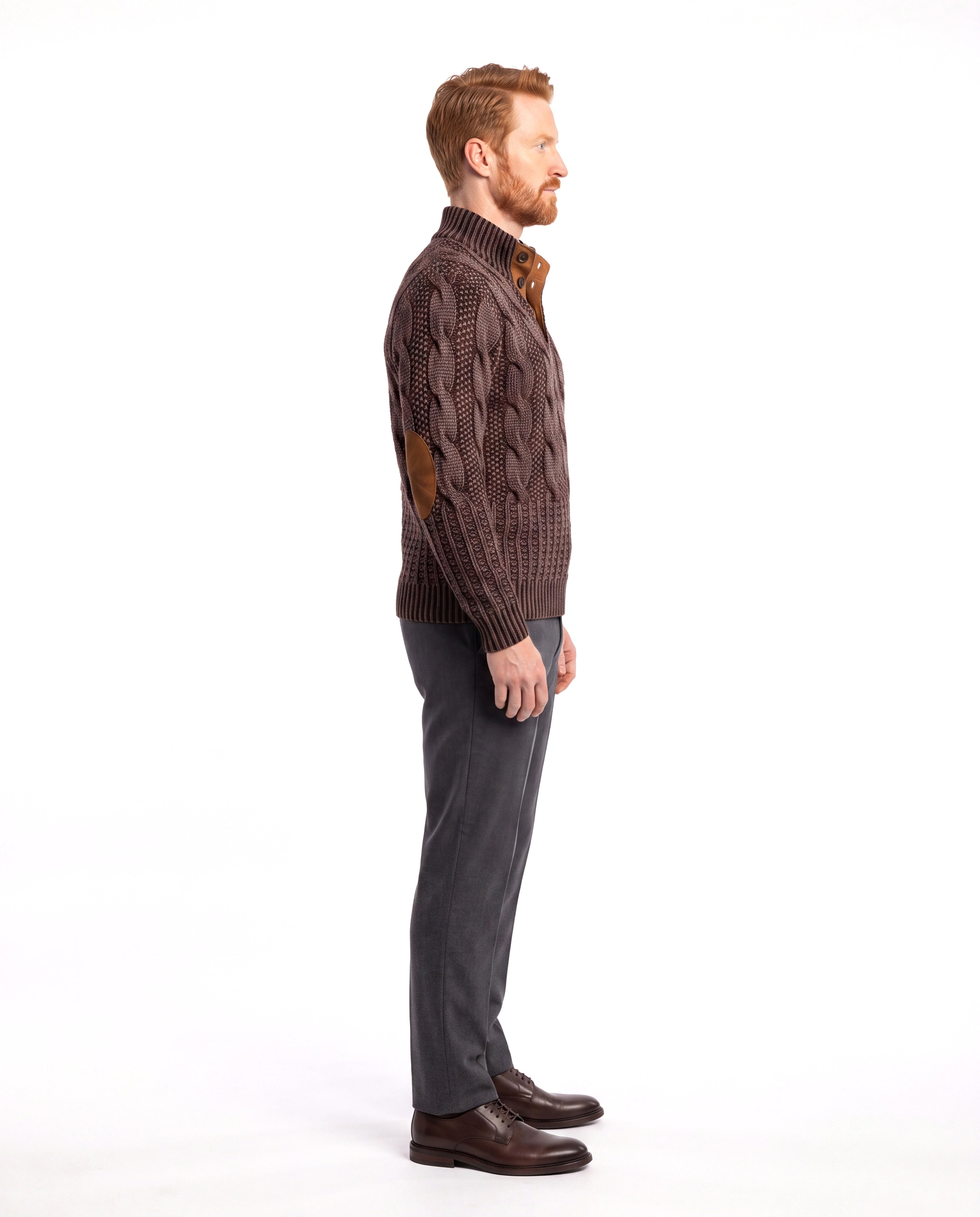 Men's Knit Sweater with Contrasting Trim