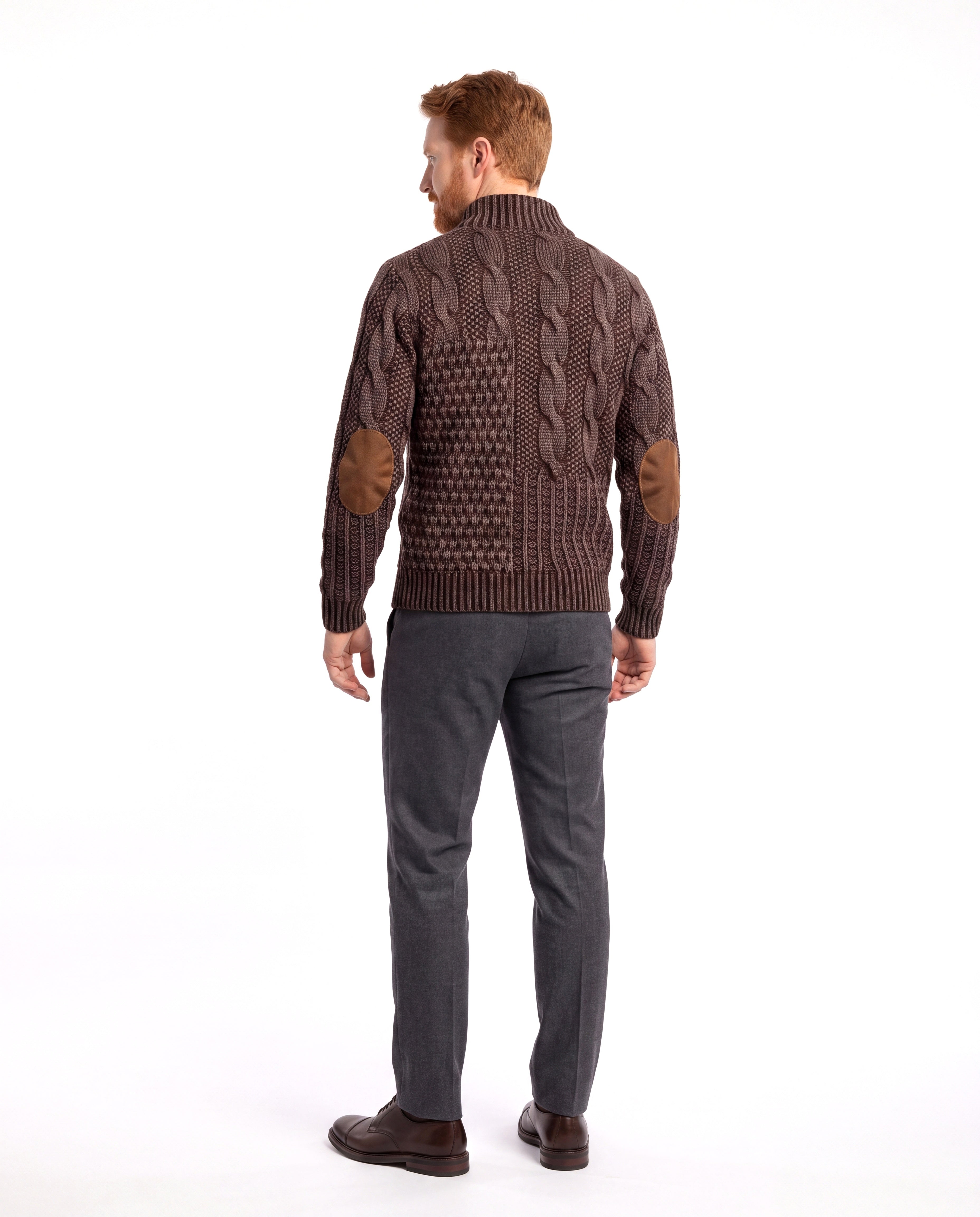 Men's Knit Sweater with Contrasting Trim