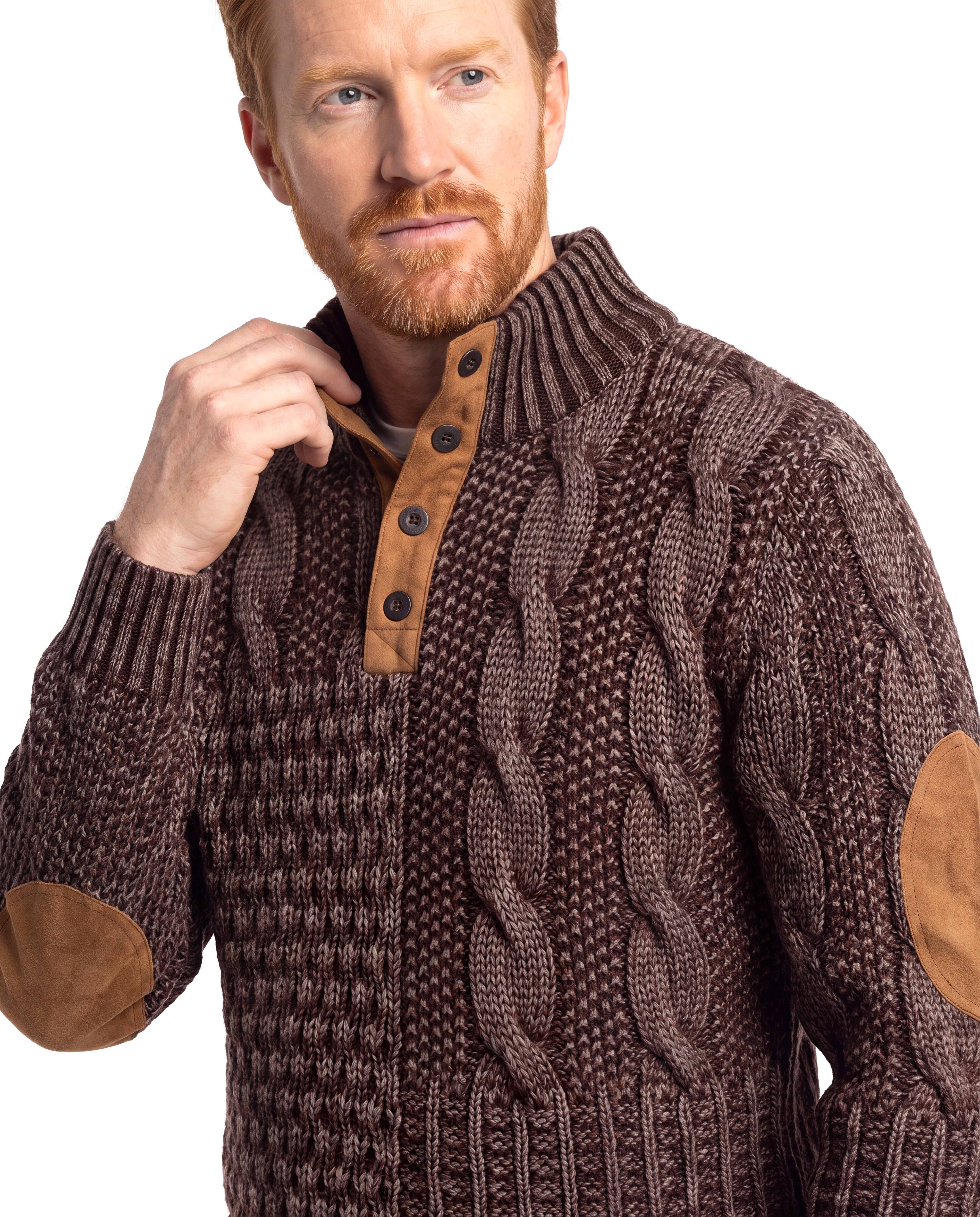 Men's Knit Sweater with Contrasting Trim