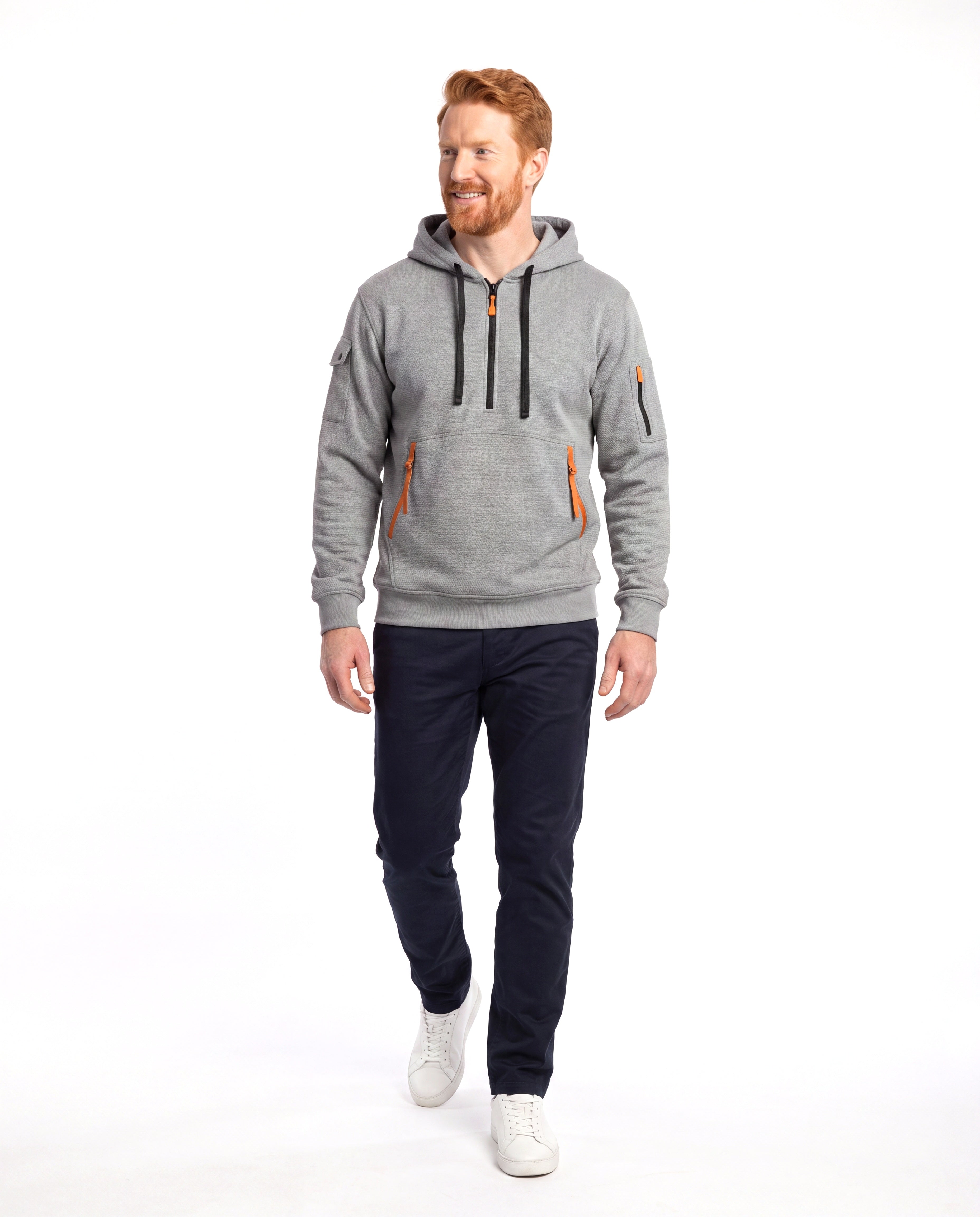 Men's Cotton Hoodie with Drawstring Hood