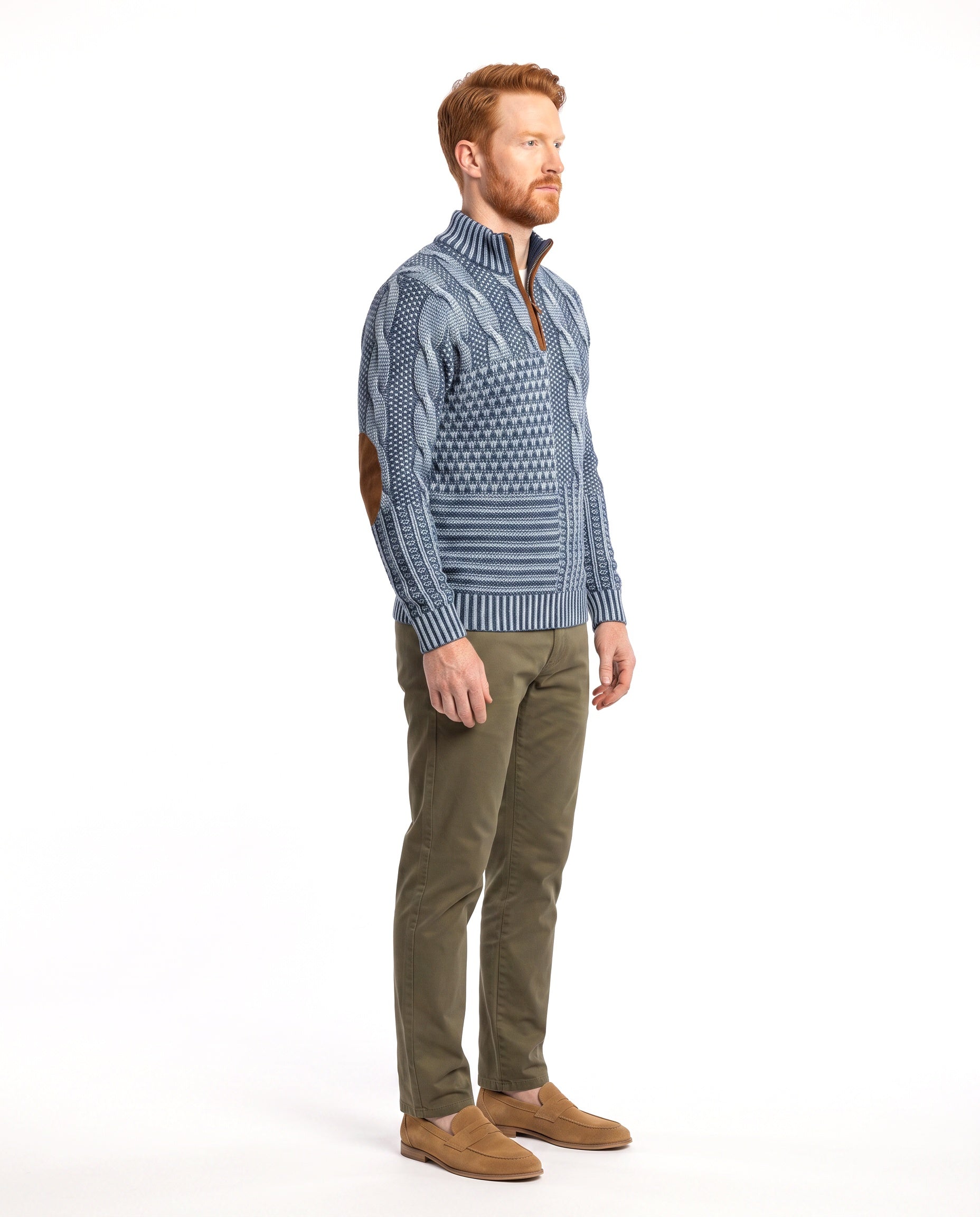 Men's Knit Sweater with Subtle Pattern