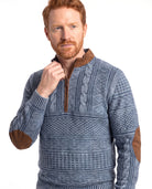 Men's Fine-Knit Sweater with Half-Zip Collar