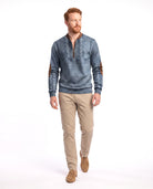 Men's Fine-Knit Sweater with Half-Zip Collar