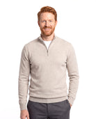 Men's Fine-Knit Sweater with Half-Zip