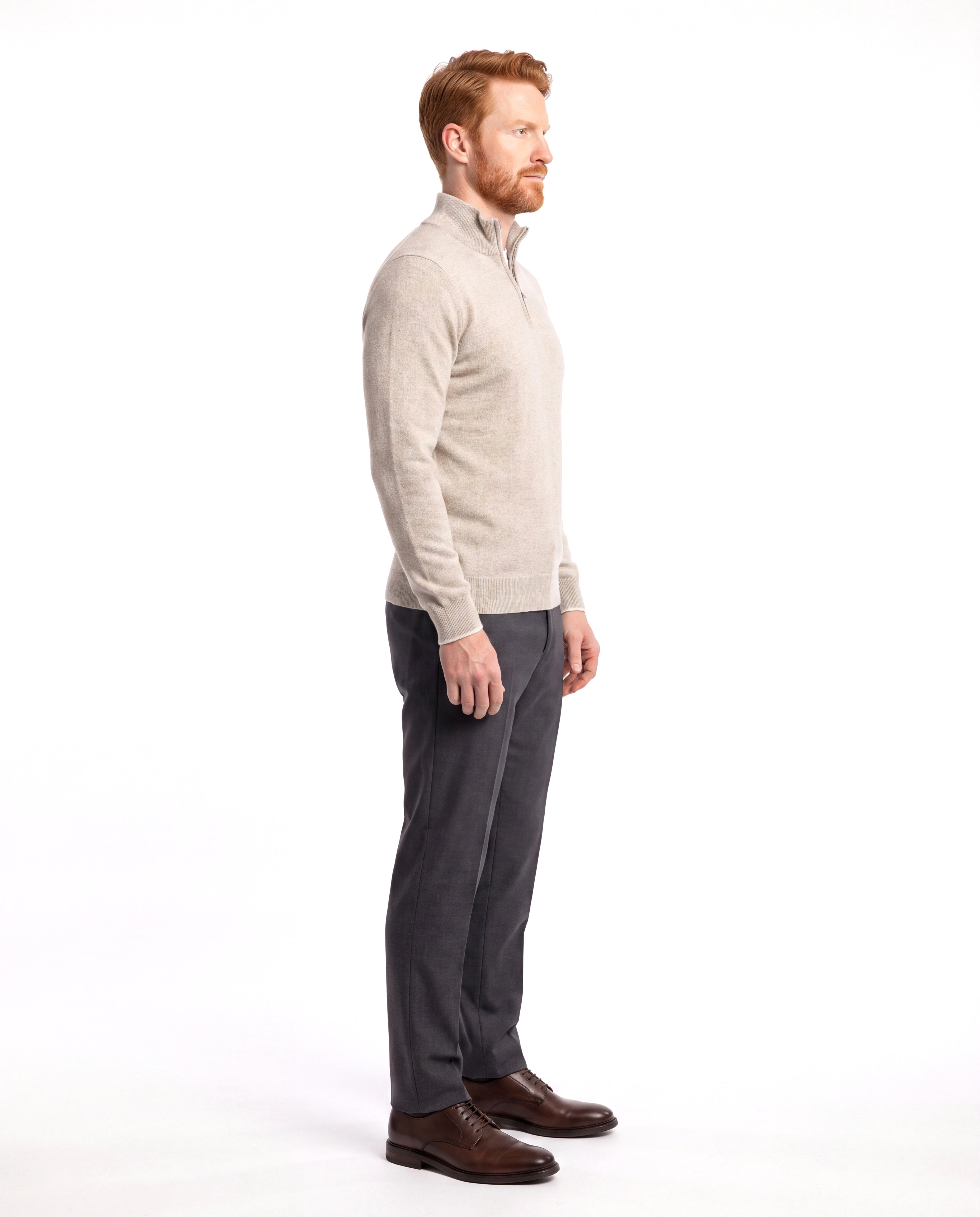 Men's Fine-Knit Sweater with Half-Zip