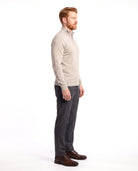 Men's Fine-Knit Sweater with Half-Zip