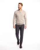 Men's Fine-Knit Sweater with Half-Zip