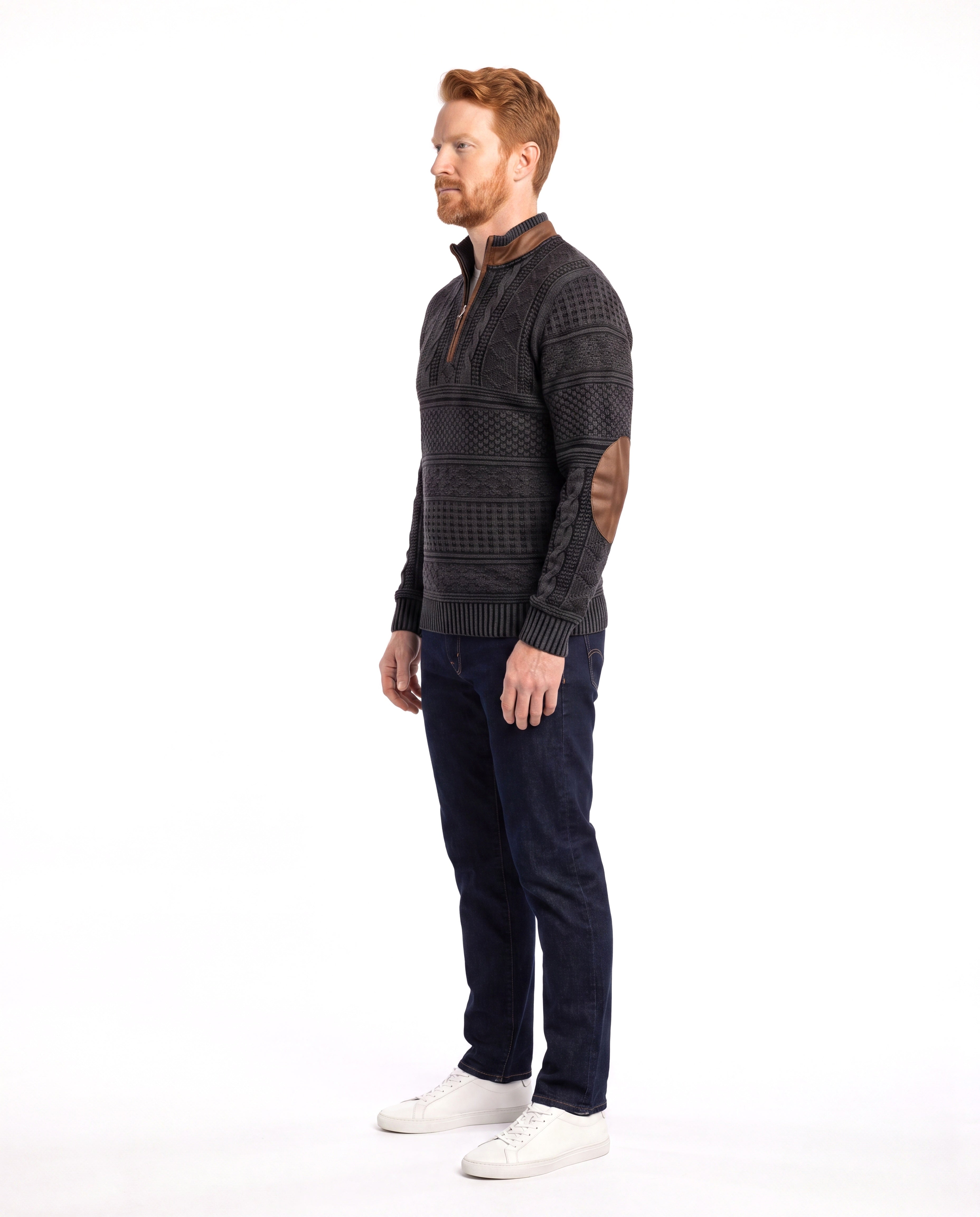 Men's Knit Sweater with Vintage Look