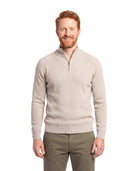 Men's Fine-Knit Sweater with Half Zip