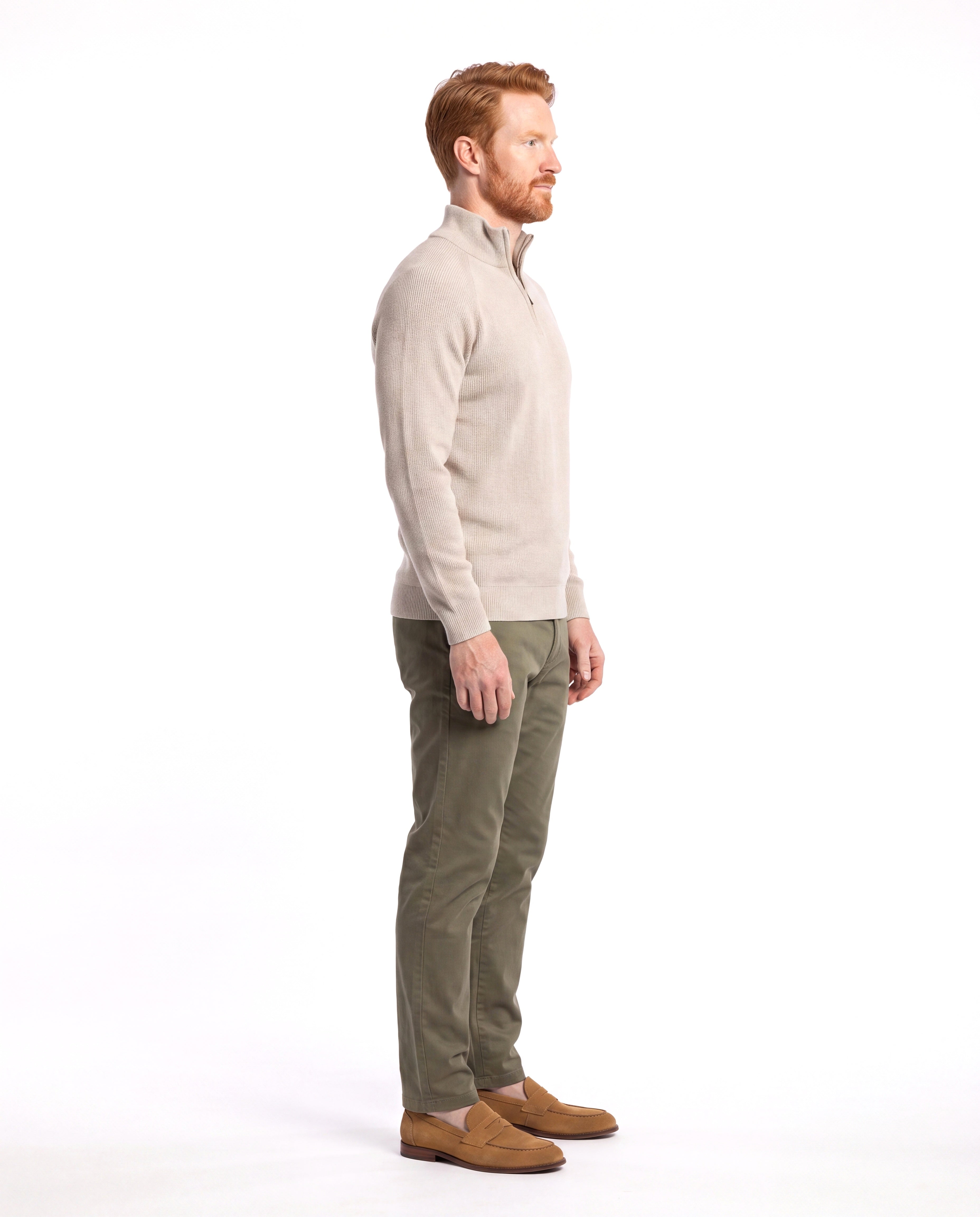 Men's Fine-Knit Sweater with Half Zip