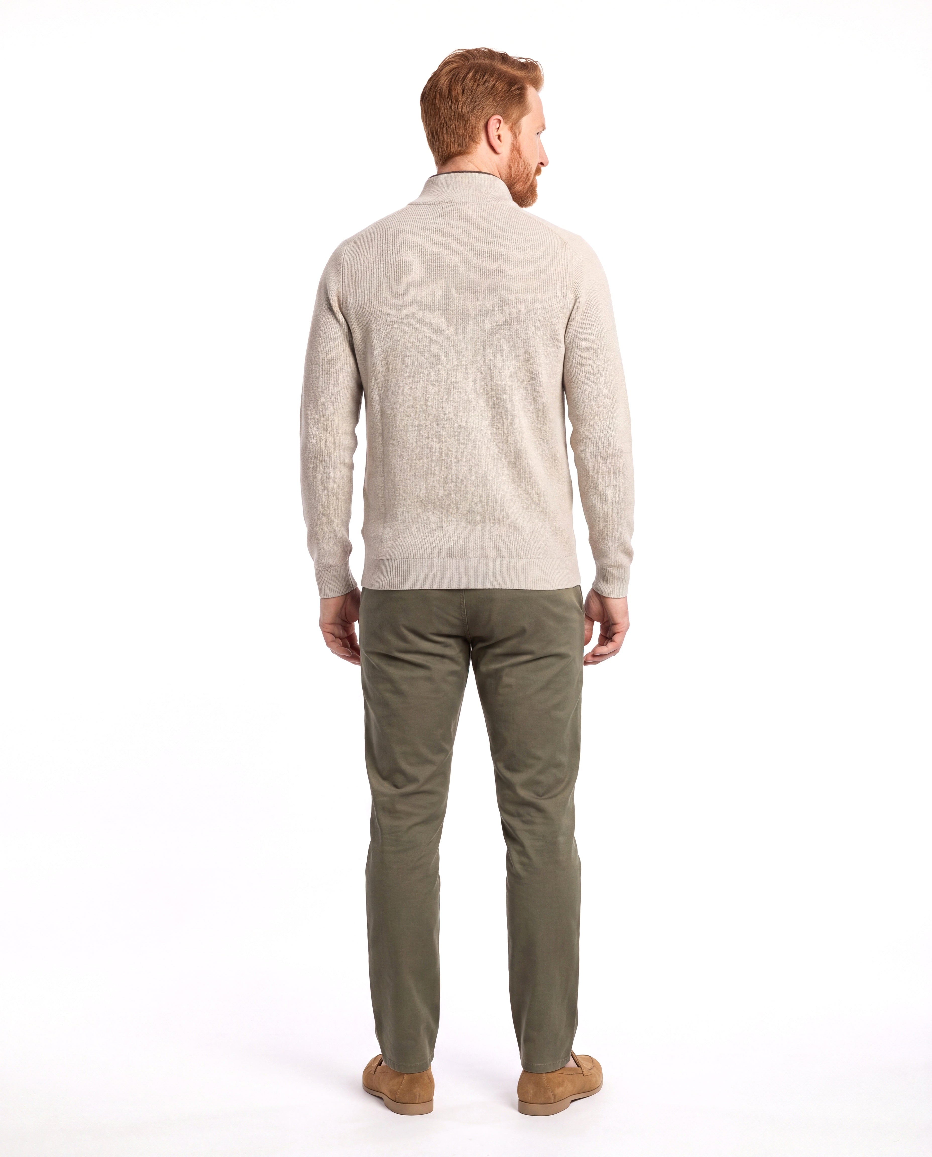 Men's Fine-Knit Sweater with Half Zip