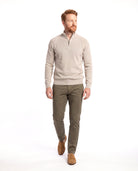 Men's Fine-Knit Sweater with Half Zip