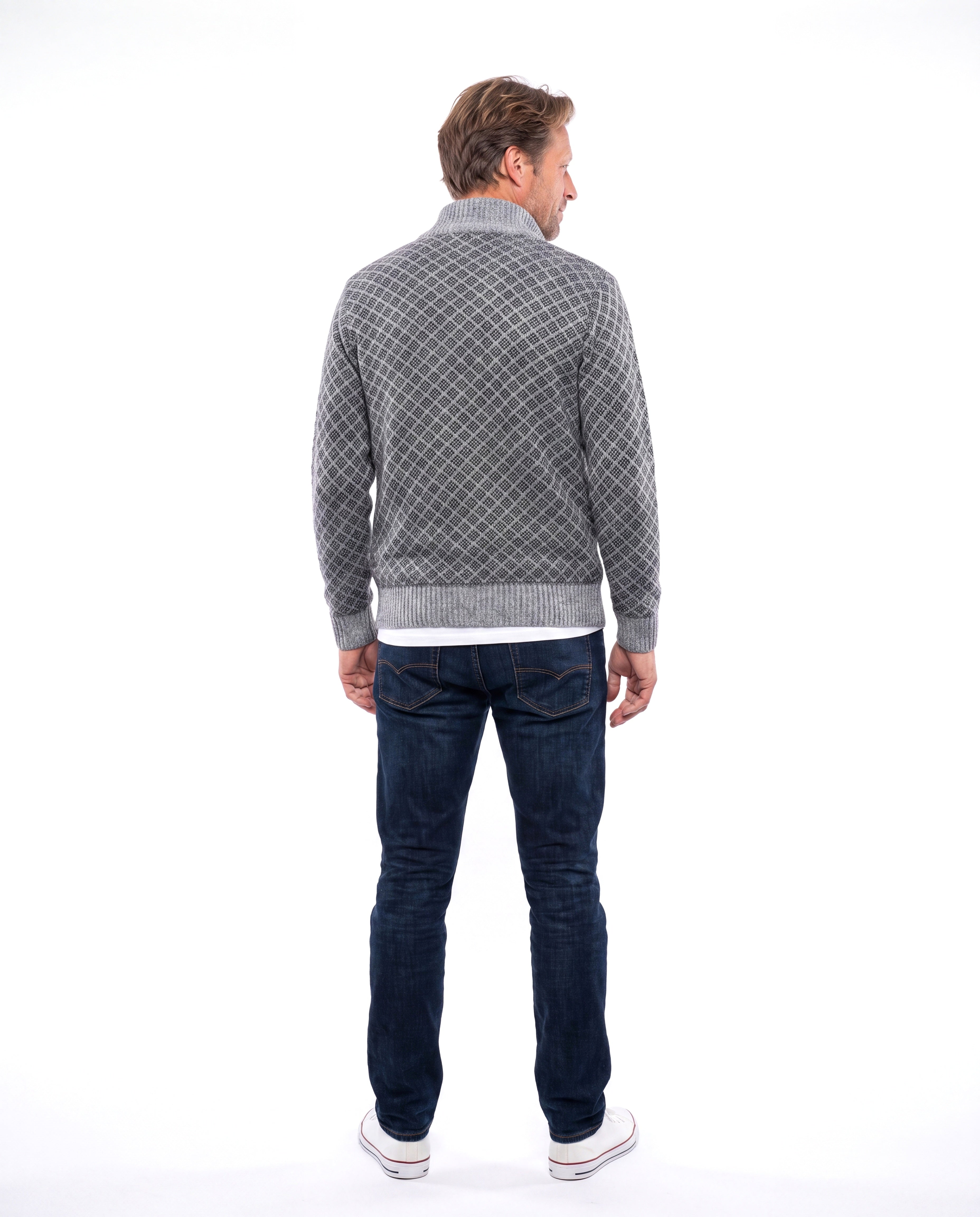 Men's Knit Vest with Collar Closure