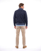 Men's Knitted Cardigan with Zip and Stand-Up Collar