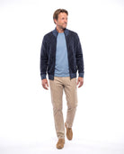 Men's Knitted Cardigan with Zip and Stand-Up Collar