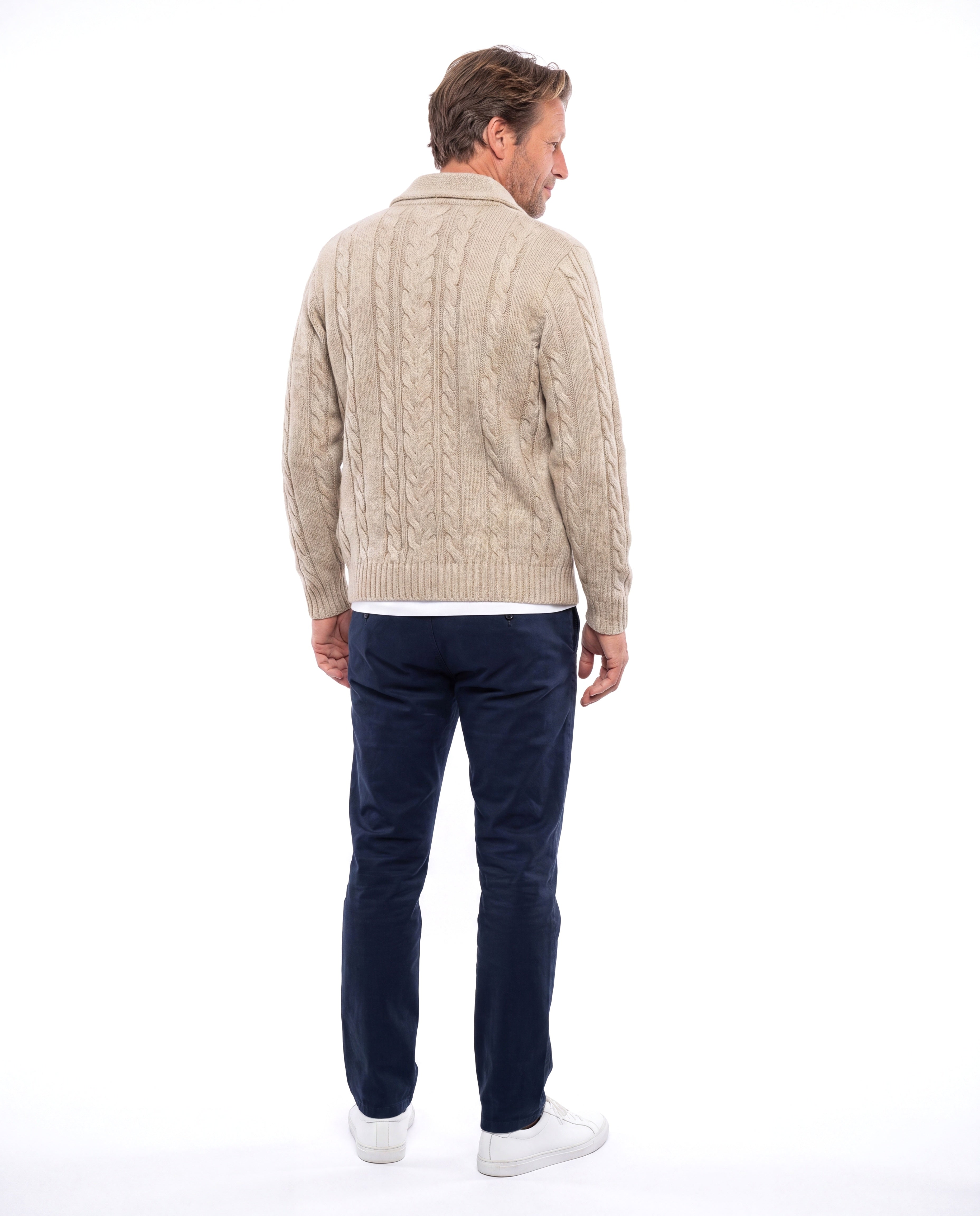 Men's Cotton Cardigan with Subtle Texture