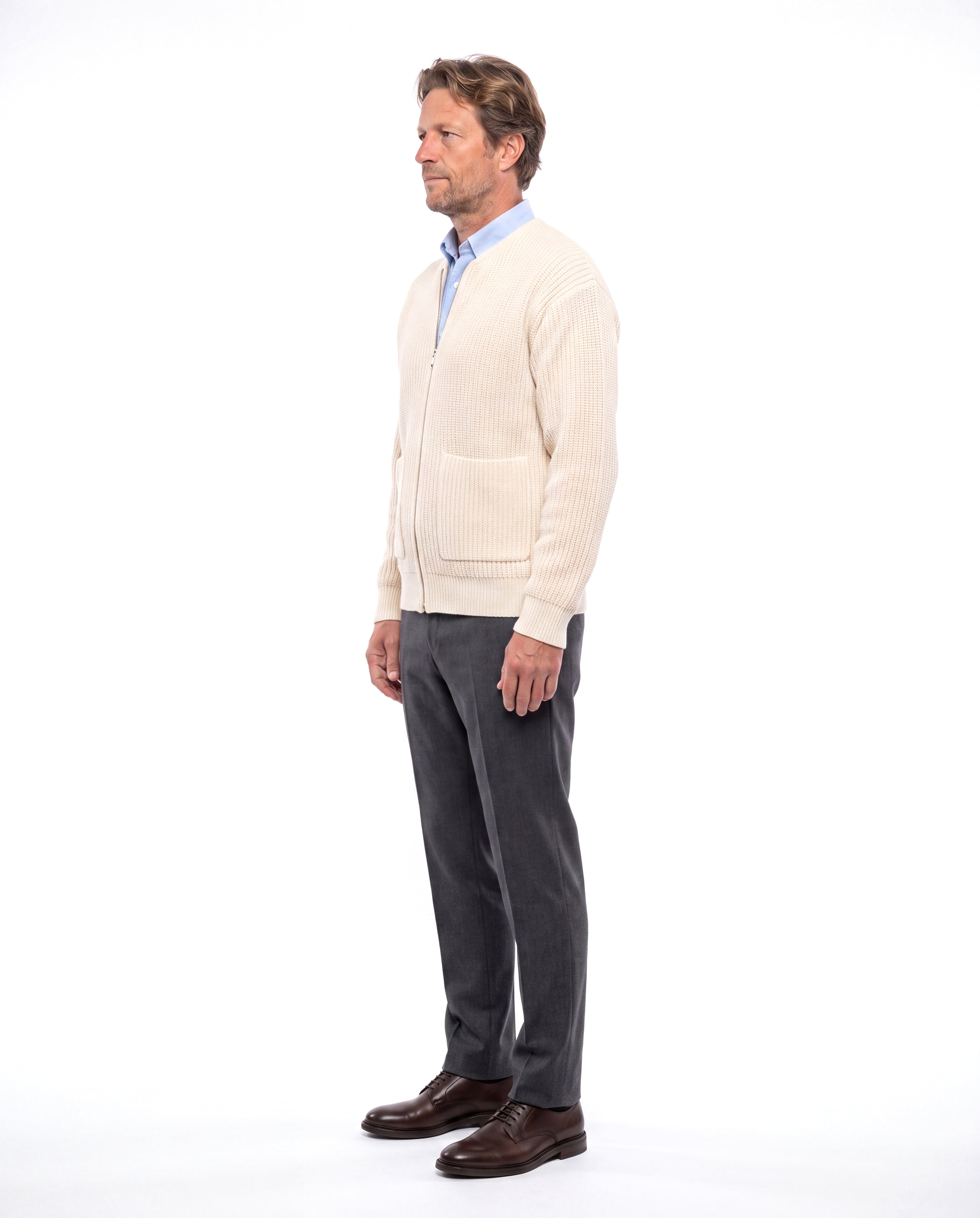 Men's Knit Vest with Contrasting Stitching