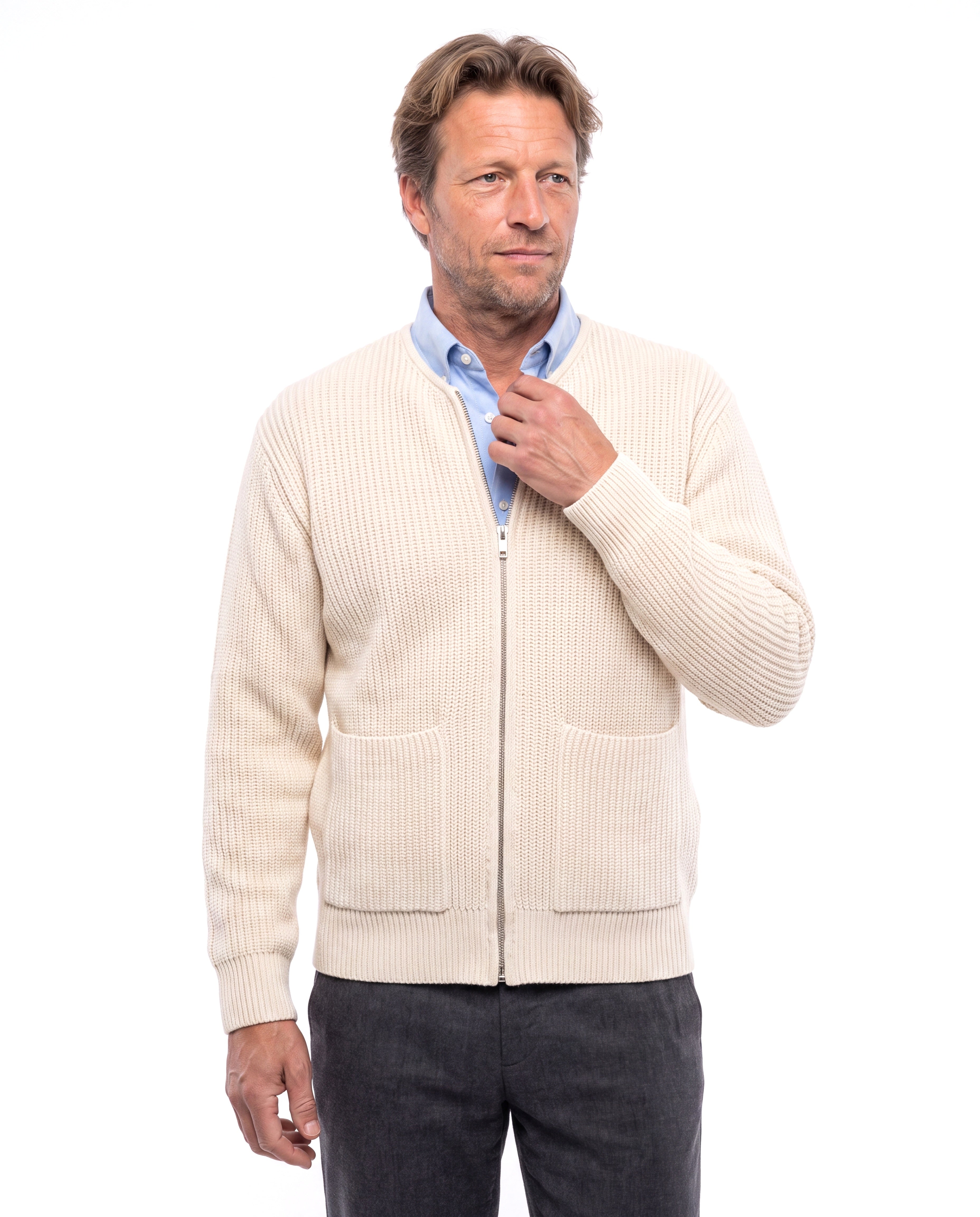 Men's Knit Vest with Contrasting Stitching