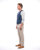 Men's Denim Vest with Button Closure