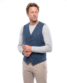 Men's Denim Vest with Button Closure