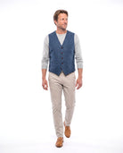 Men's Denim Vest with Button Closure