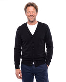 Men's Fine-Knit Cardigan with V-Neck and Buttons