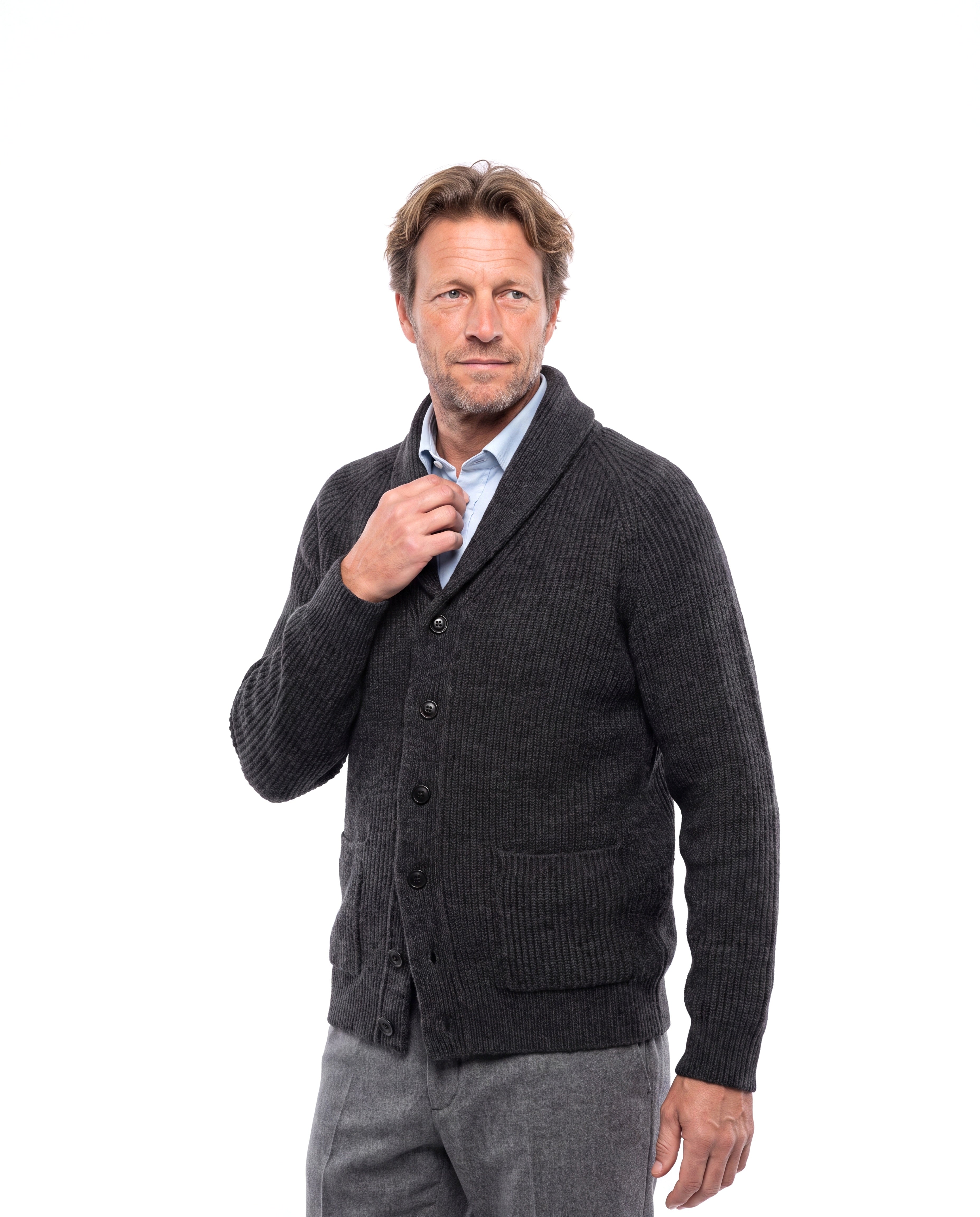 Men's Wool Vest with Shawl Collar