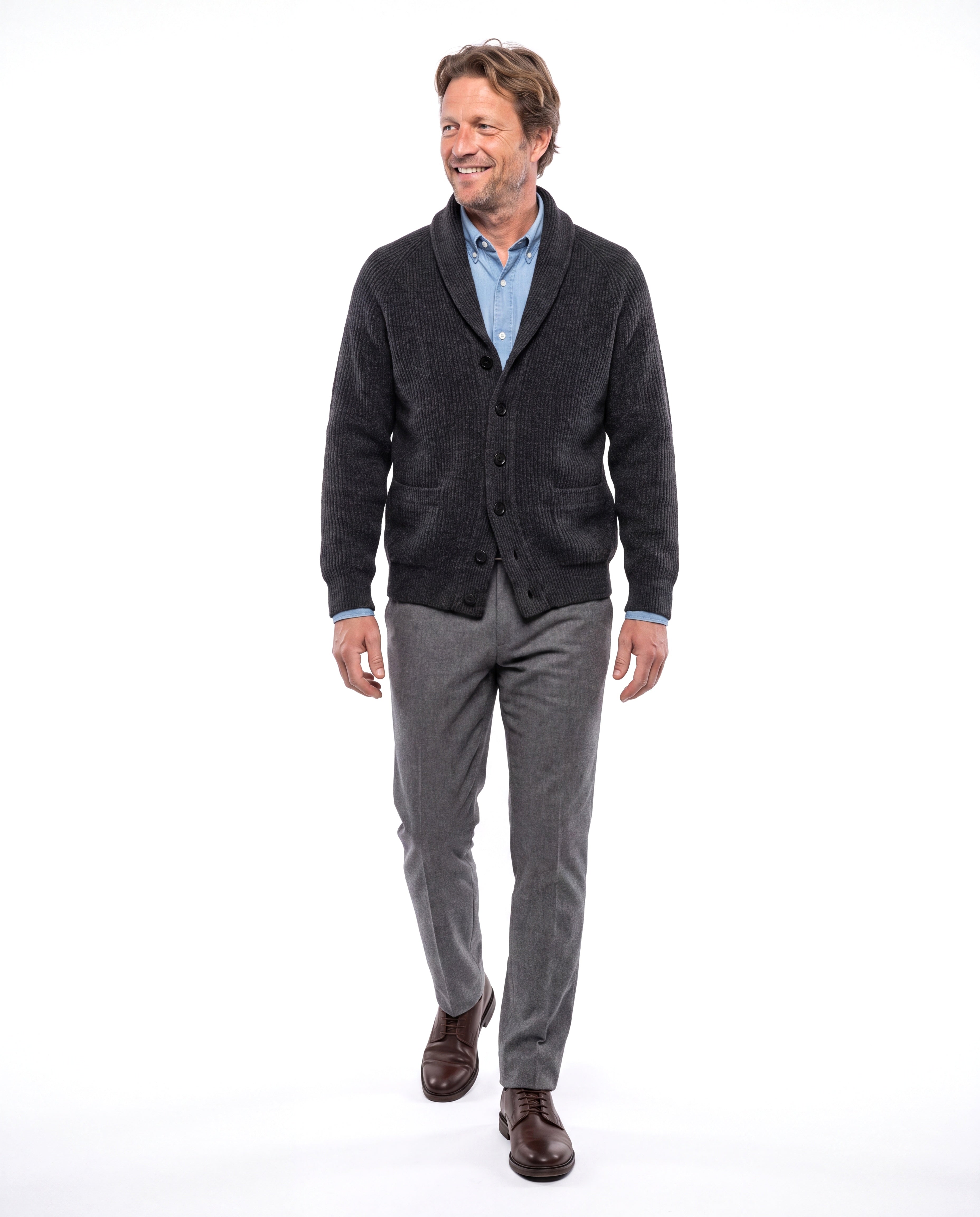 Men's Wool Vest with Shawl Collar