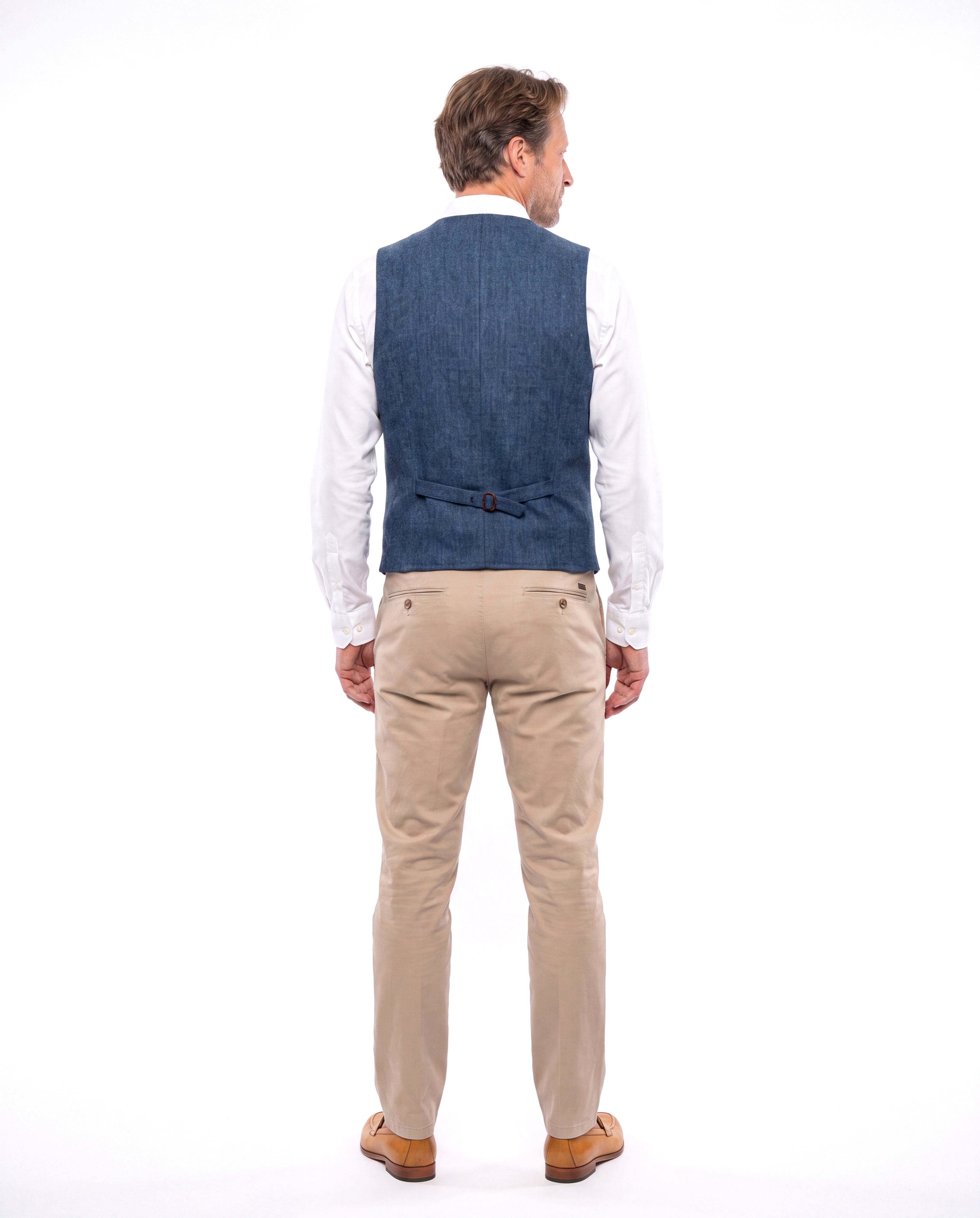 Men's Denim Vest with Welt Pockets