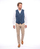 Men's Denim Vest with Welt Pockets