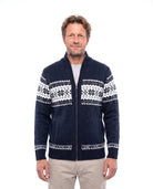 Men's Cotton Cardigan with Collar Detail