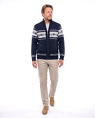 Men's Cotton Cardigan with Collar Detail