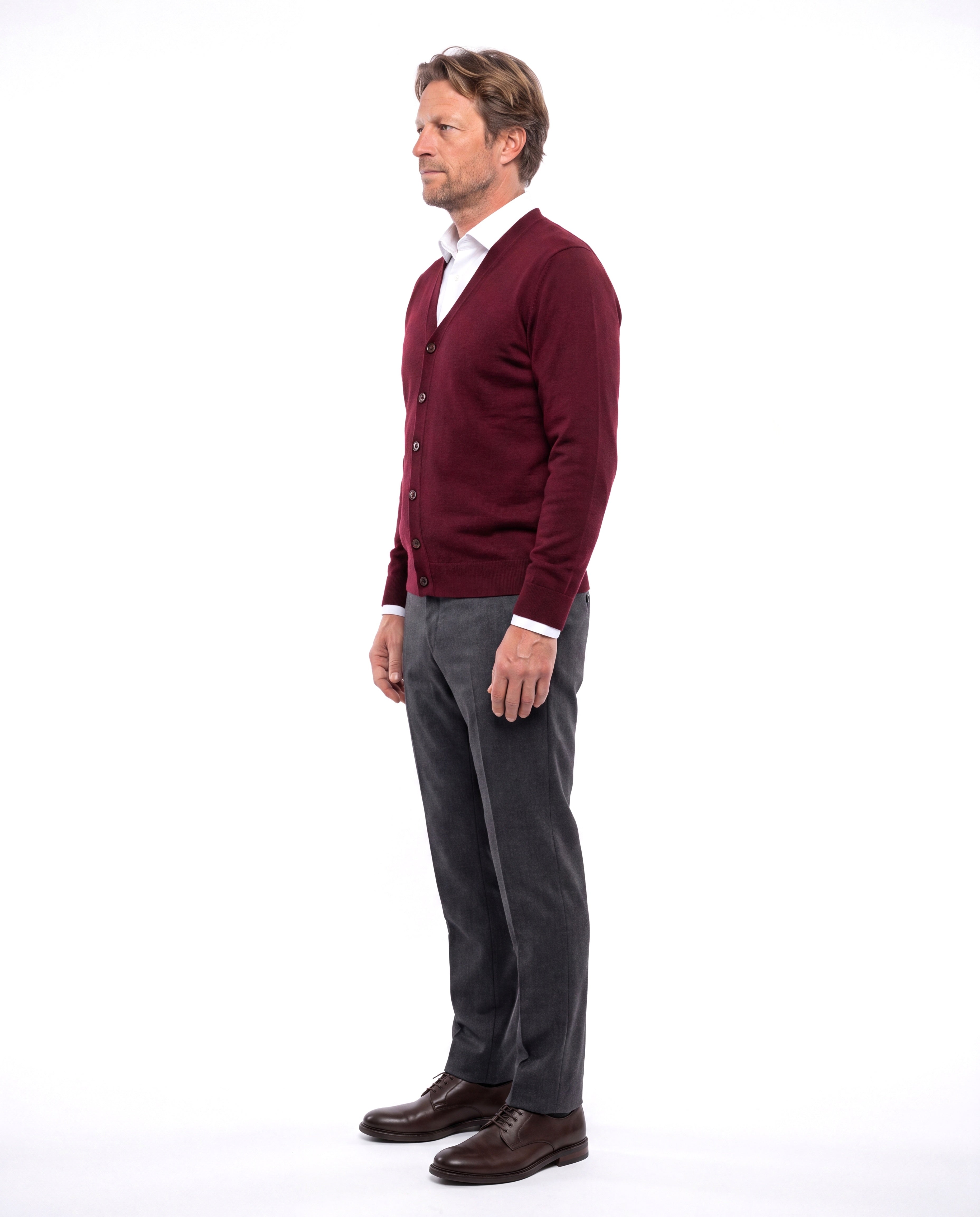 Men's Knitted Cardigan with V-Neck