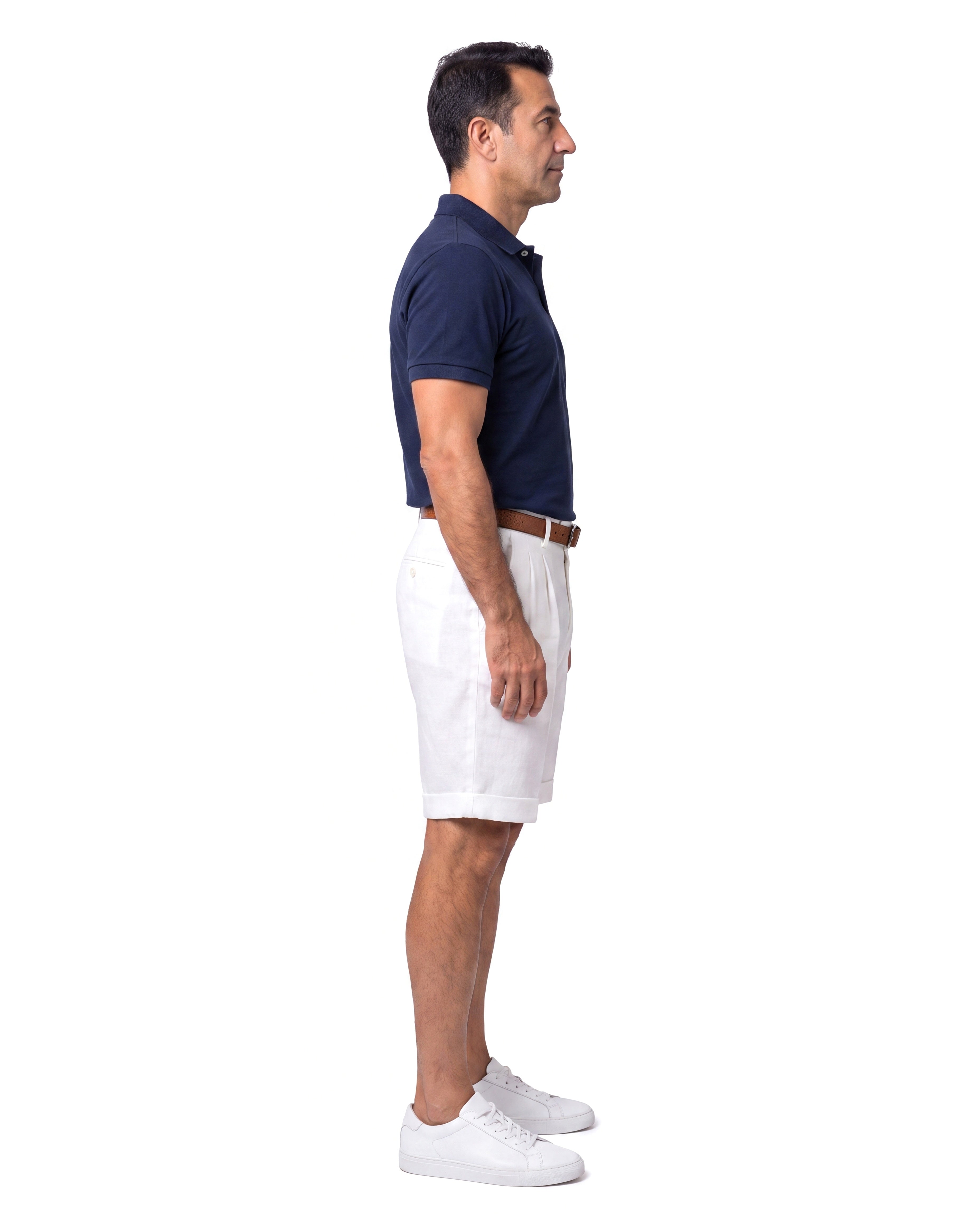 Men's Cotton Chino Shorts with Topstitch Detail