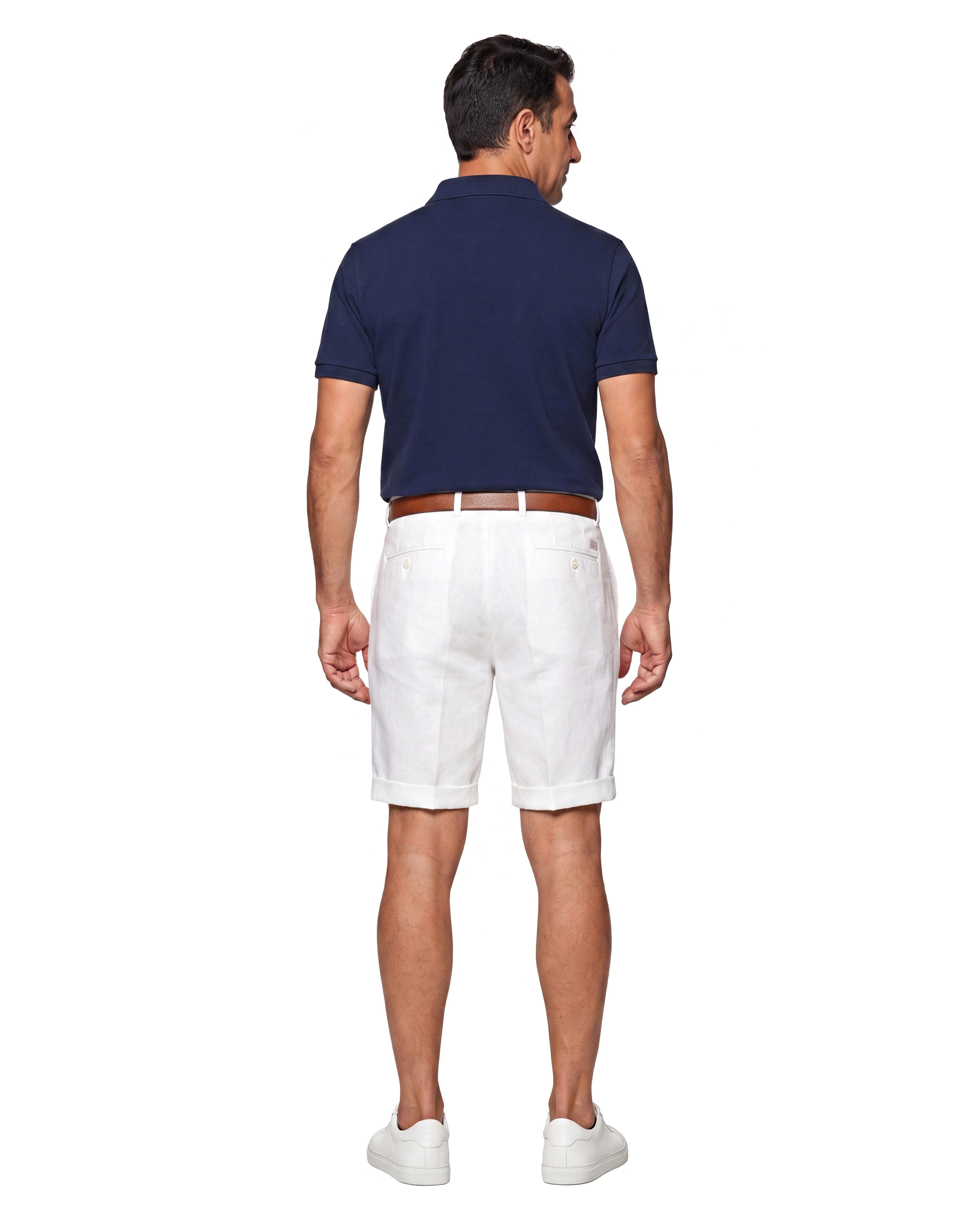 Men's Cotton Chino Shorts with Topstitch Detail