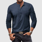 Caleb | Casual Cotton Henley T-Shirt - Valereo