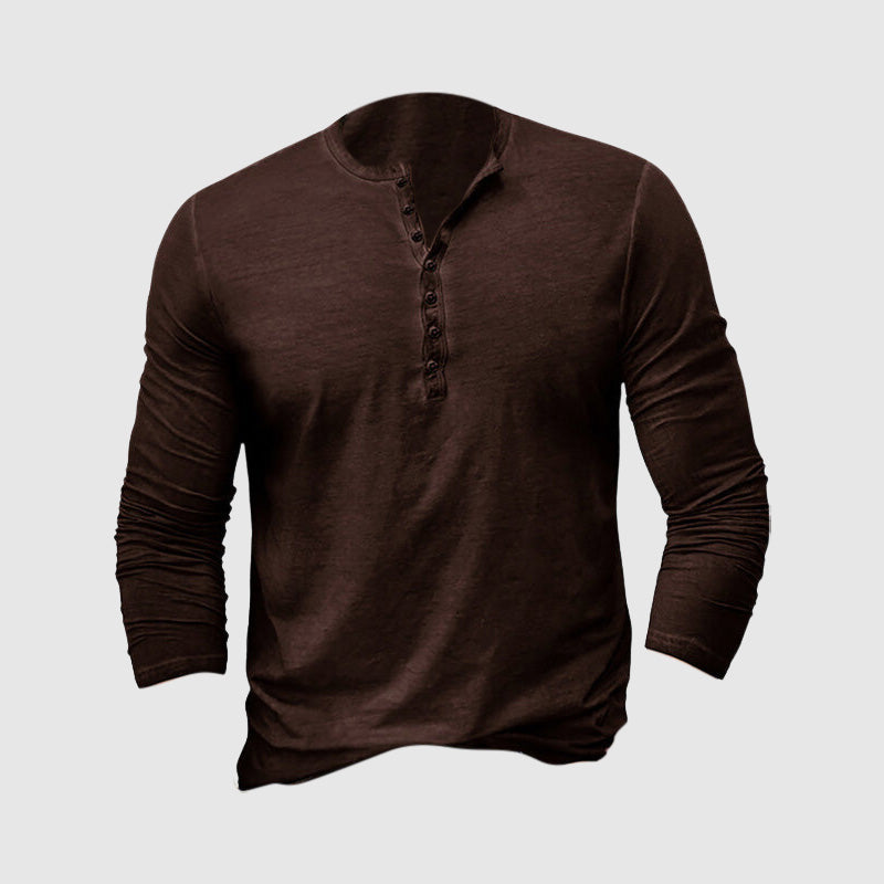 Caleb | Casual Cotton Henley T-Shirt - Valereo